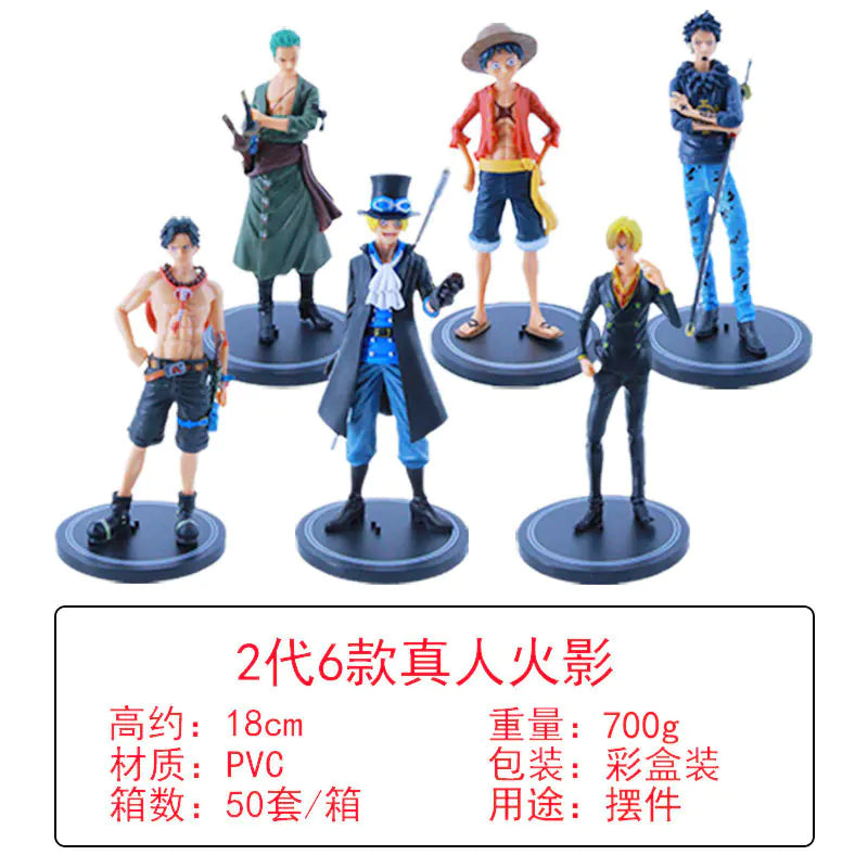One Piece Grand Line Character Set (6 Pcs) | Straw Hat Pirates & Allies Collector Figures
