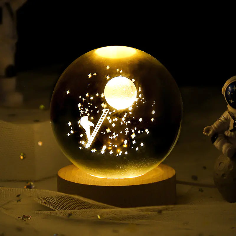 🪐 3D Solar System Crystal Ball Night Light with Remote – Premium Collector Edition