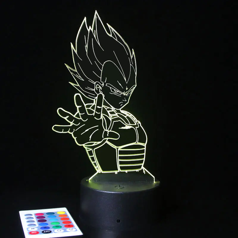 3D Dragon Ball Z LED Night Lamp ⚡ Anime Table Light | Color Changing Bedside Lamp with Remote & Touch Control