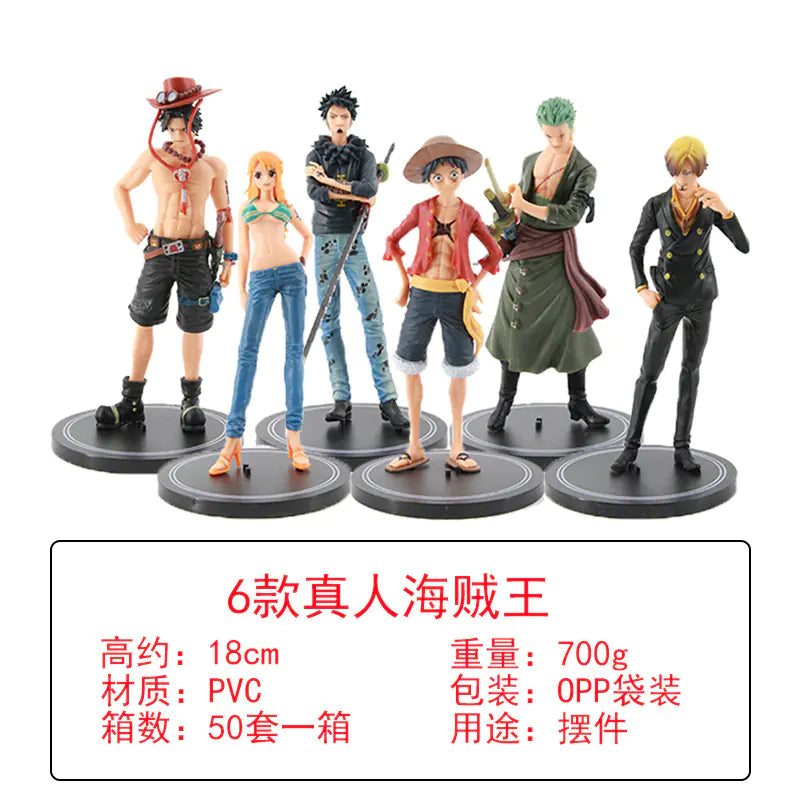 One Piece Grand Line Character Set (6 Pcs) | Straw Hat Pirates & Allies Collector Figures