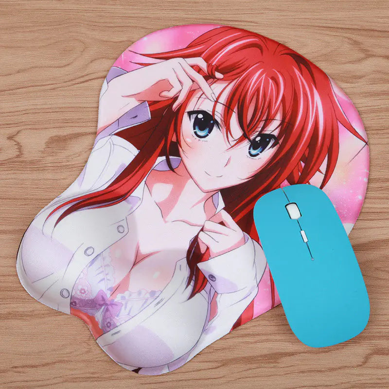 Silicone Gaming Mouse Pad with Wrist Rest - Rias Gremory Design