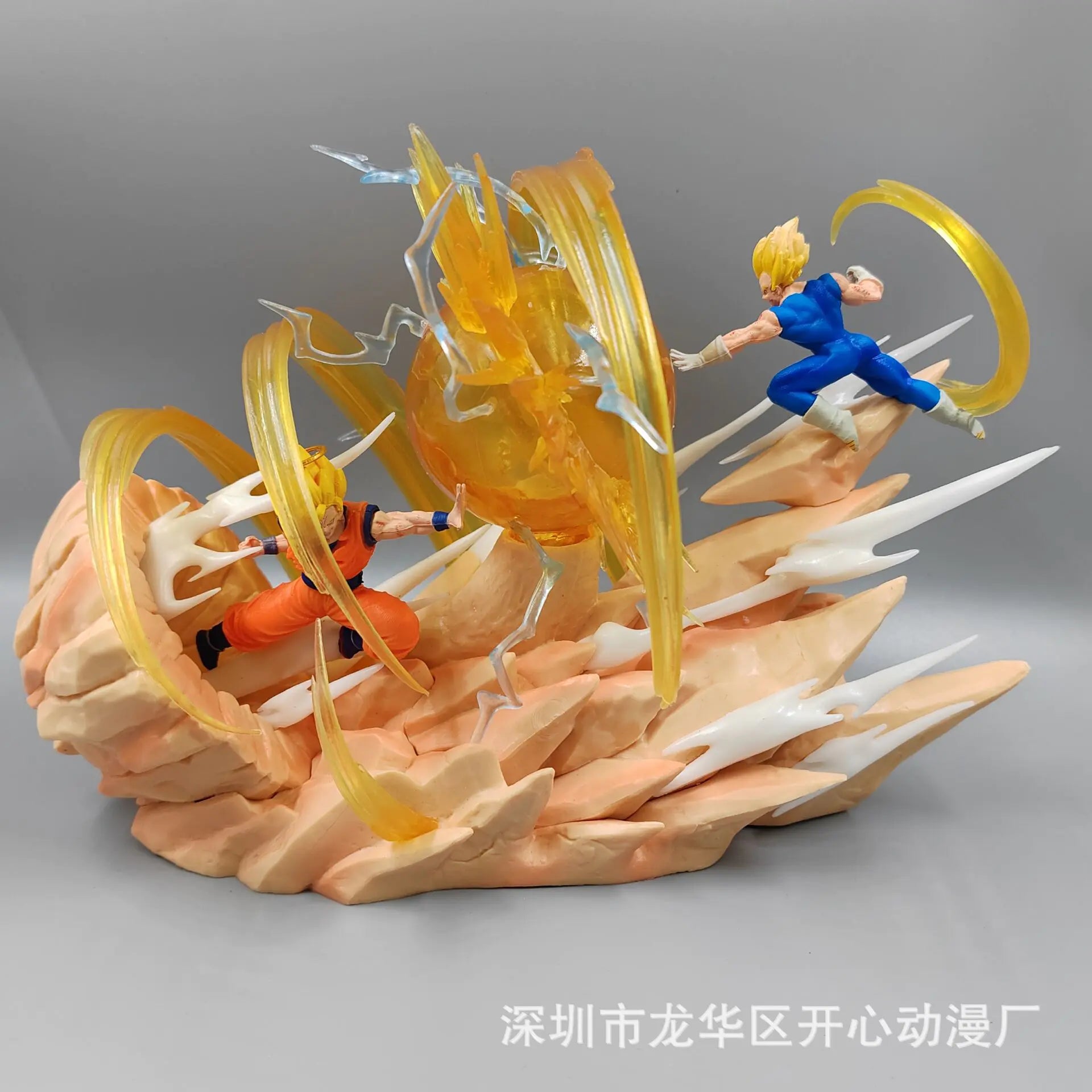 Super Saiyan Goku vs Majin Buu Premium Battle Scene Figure Set | Glowing Kamehameha GK Collectible