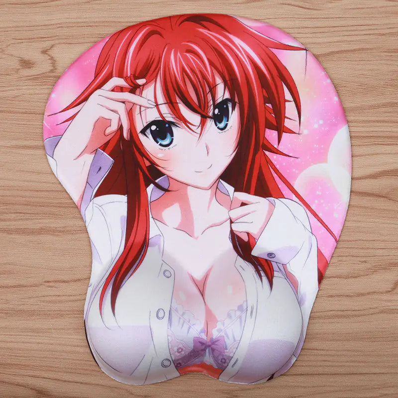 Silicone Gaming Mouse Pad with Wrist Rest - Rias Gremory Design