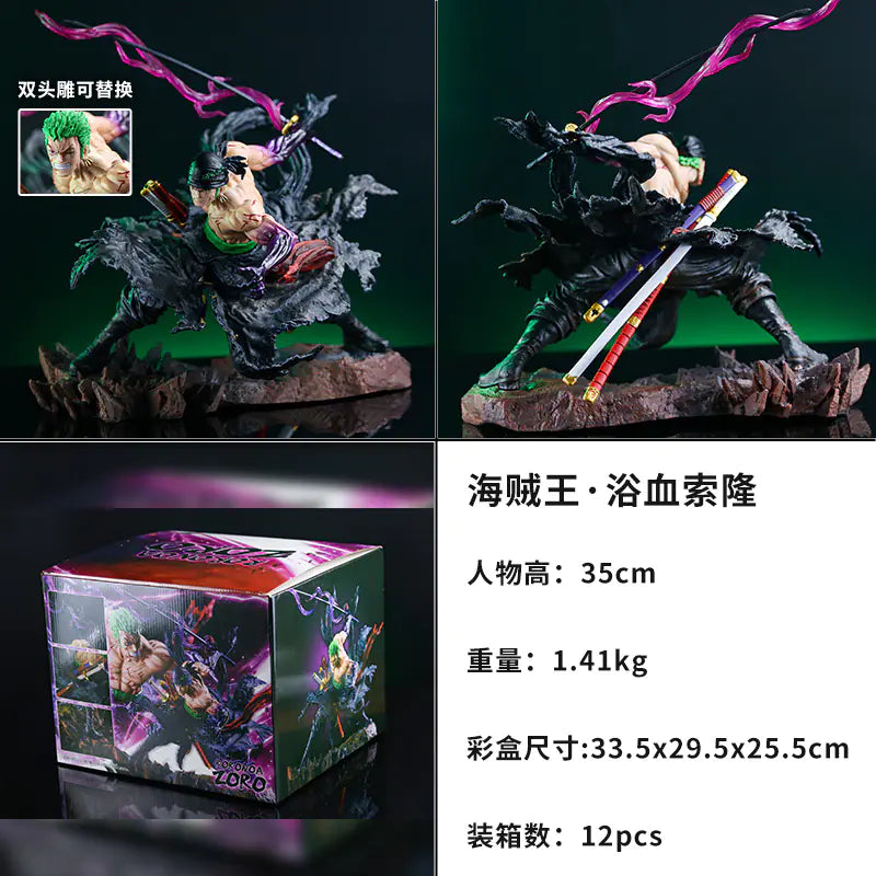 Zoro Dual-Head Action Figure – One Piece (Factory Direct) | Premium Collector Edition