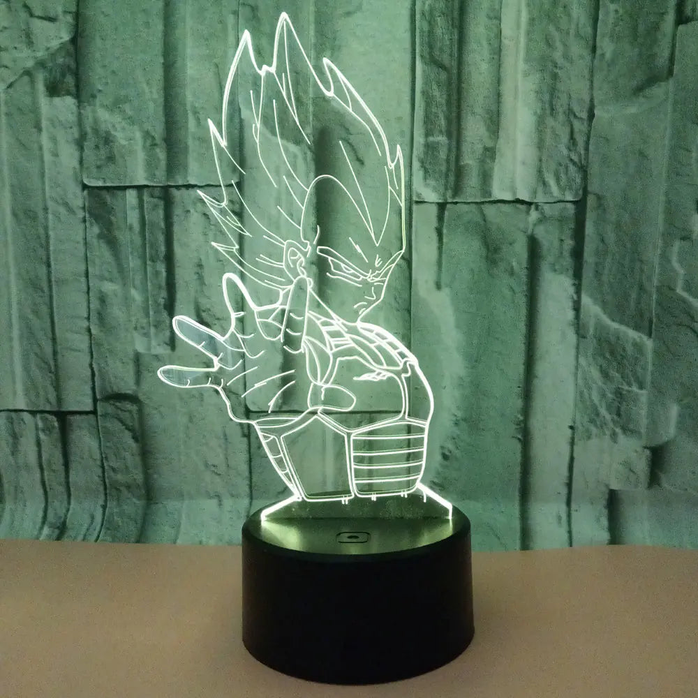 3D Dragon Ball Z LED Night Lamp ⚡ Anime Table Light | Color Changing Bedside Lamp with Remote & Touch Control