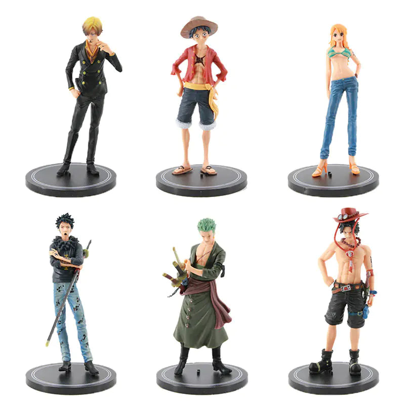 One Piece Grand Line Character Set (6 Pcs) | Straw Hat Pirates & Allies Collector Figures