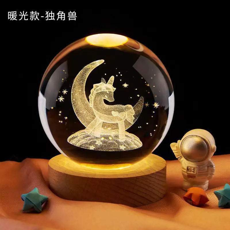 🪐 3D Solar System Crystal Ball Night Light with Remote – Premium Collector Edition