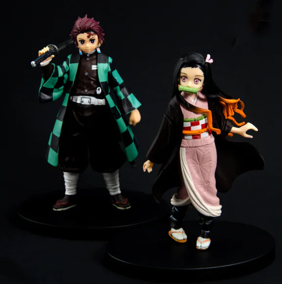 Demon Slayer Tanjiro, Nezuko, Zenitsu & Inosuke Premium Collectible Figure – 16CM Anime Display Model ⚔️