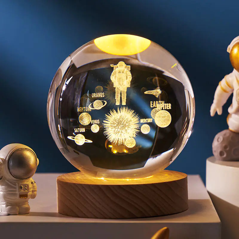 🪐 3D Solar System Crystal Ball Night Light with Remote – Premium Collector Edition