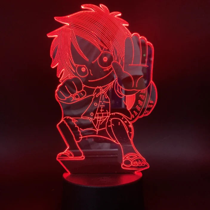 3D One Piece Luffy Night Lamp 🌙✨ | Anime LED Bedside Light with Remote Control